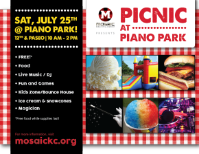 Mosaic Bible Fellowship Piano Park Flyer 15-0704-01